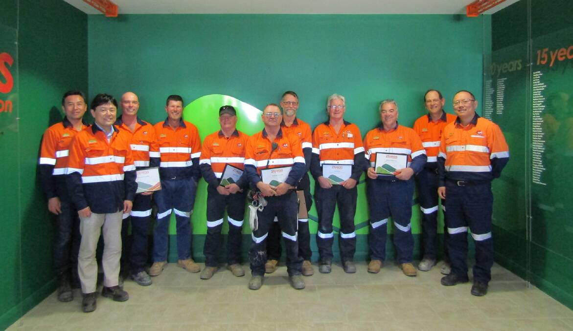 ORE-SOME ACHIEVEMENT: Some of Northparkes Mines' long-serving employees were recognised at a special celebration earlier this month.
