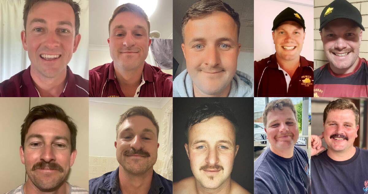 MOVEMBER: (from left, clockwise) Jack Murray, Jason Lowe, Josh Miles, Ben Ryan and Cooper Byrnes with their mo's.