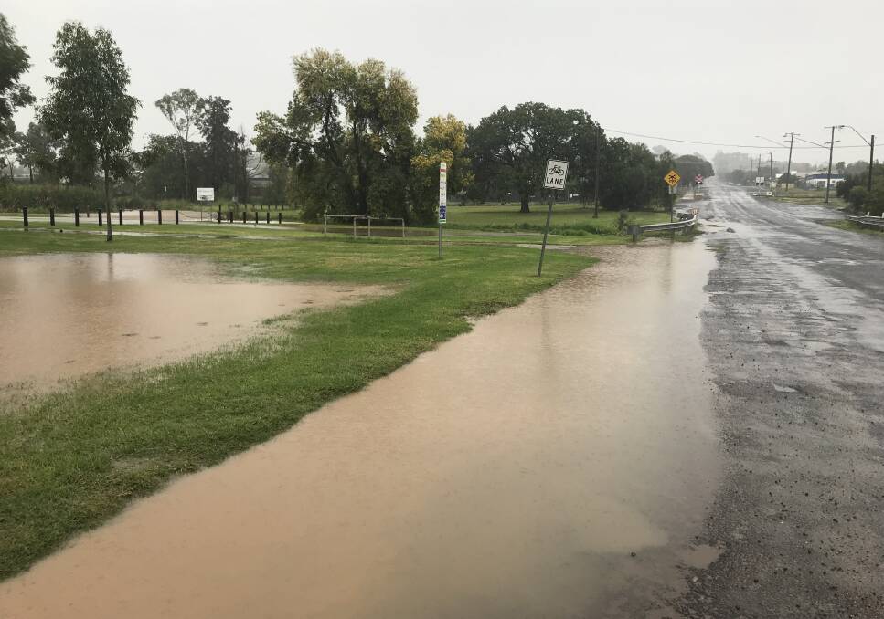 A welcome deluge for the region: PAC Park in Parkes, which had a significant downpour on Saturday. 