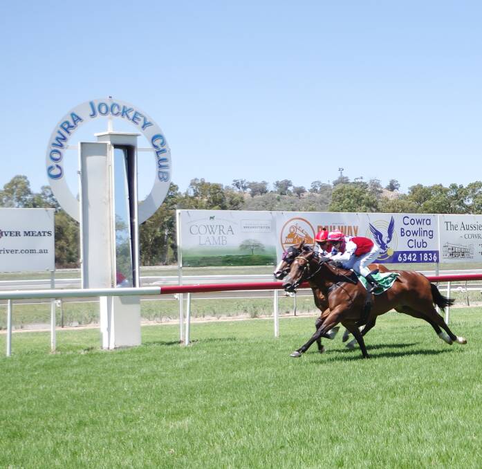 OH MARIA: The Parkes trained Maria Elisa took out the Dr Geoffry Sprigge Memorial Handicap by a head over Bizarro. Photo: Robin Dale.