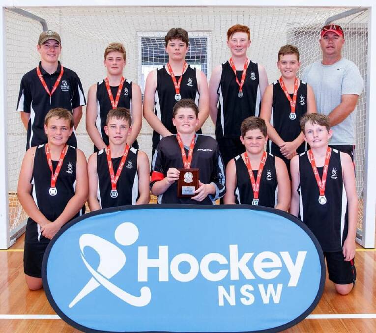 DOING PARKES PROUD: The Parkes under 13s boys team finished second at the Indoor Hockey State Championships in Orange. Way to go boys, great effort. Photo: SUPPLIED.