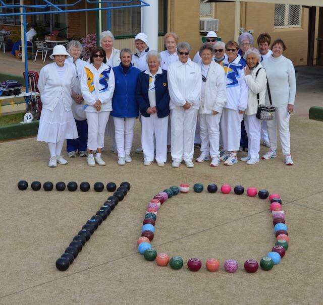 WHAT A CELEBRATION: Ladies got together to celebrate 70 years of women's bowls at the Parkes Bowling and Sports Club. Photo: MAGGI BARNARD.
