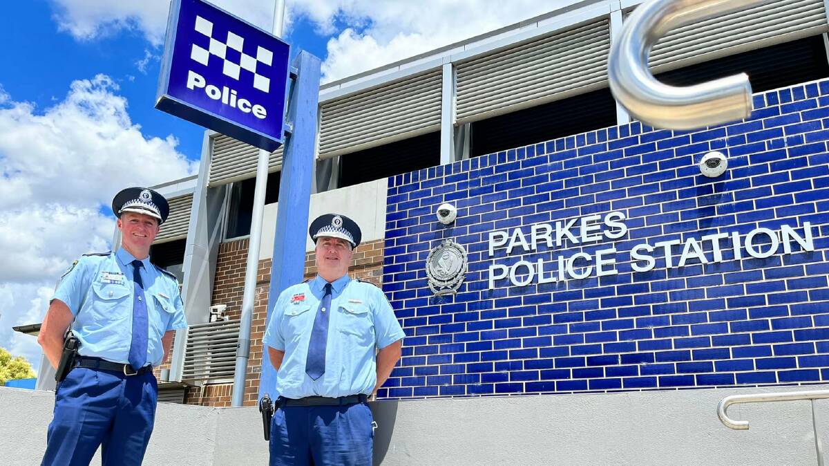 WELCOME: Assistant Commissioner Greentree with Chief Inspector Scott Rayner. Photo: CENTRAL WEST POLICE DISTRICT FACEBOOK.