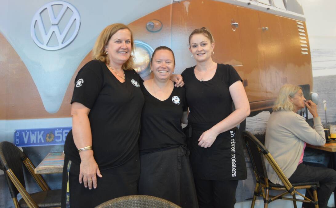 ALREADY REAPING THE REWARDS: Roasted Kombi employees Debbie Mitchell, Nickie Lucas and Danielle Adams have already seen the benefits of the Dine and Discover program at their cafe.