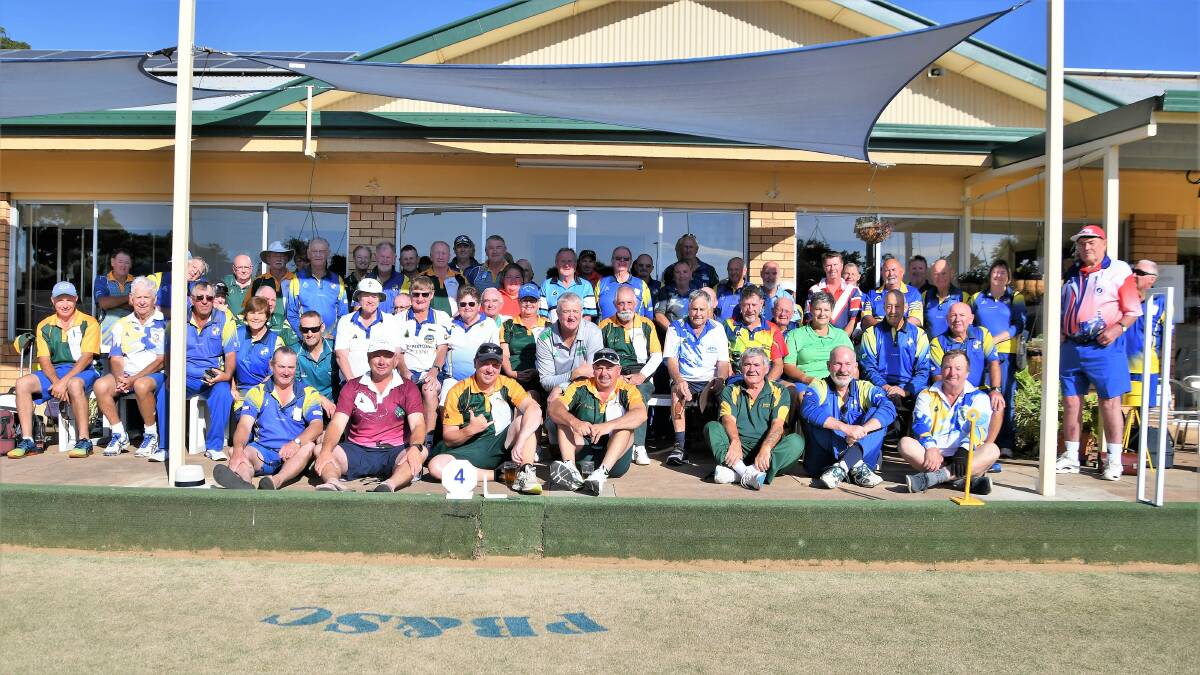CAMARADERIE: 60 bowlers from Orange, Forbes, Parkes Railway, Greenwell Point, Yass, Manildra, Leeton, Belrose and Warilla took part in a 2 Bowls Triples tournament. Photo: JENNY KINGHAM.