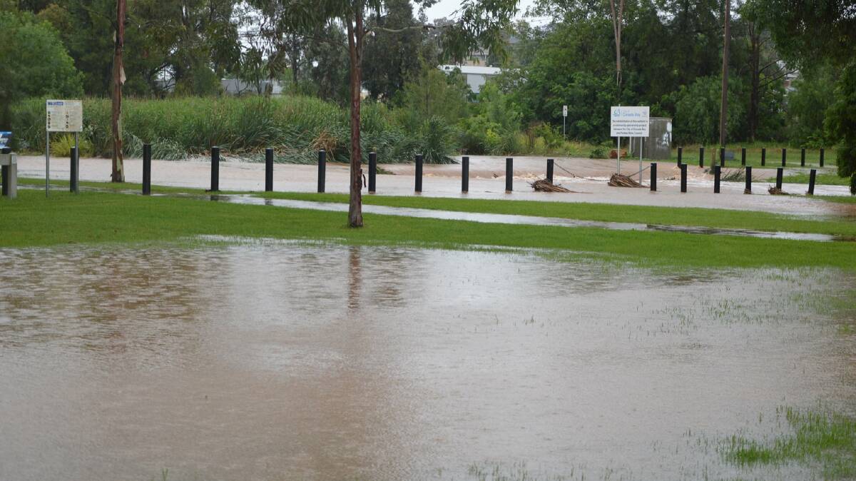 Flash flooding in PAC Park in Parkes last week.