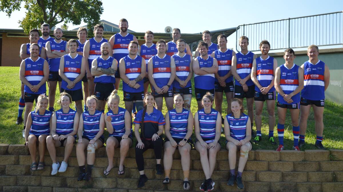 The 2021 Parkes Panthers, pictured with the women's side, in the preseason.