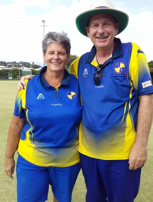 Maree Grant and Tom Furey enjoying the challenging game of bowls. Photos: Submitted