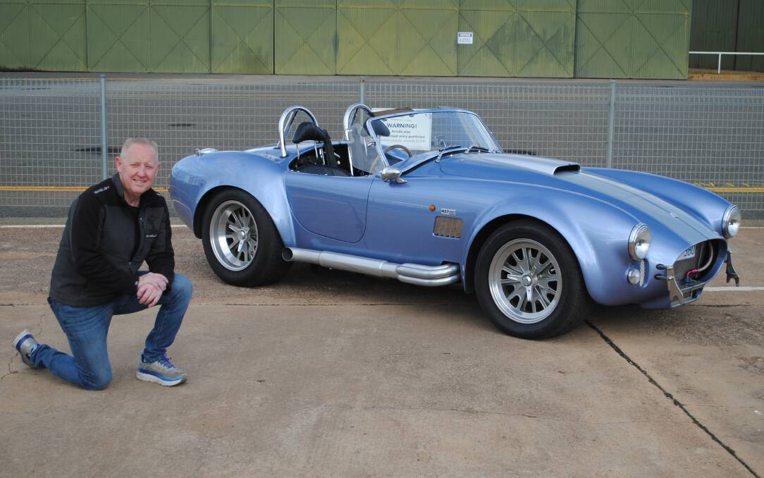 Built for Speed: Dusty Powter from the Central West Car Club with his stunning example of the 1965 Shelby SC Cobra. Photo: Supplied