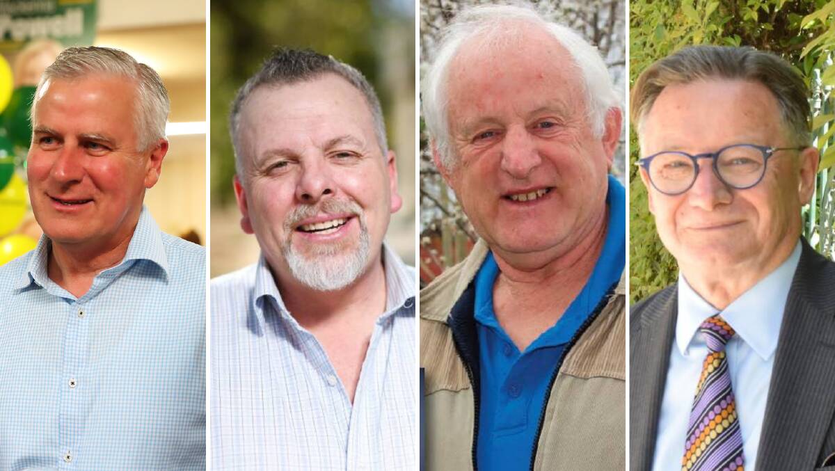Michael McCormack (Nationals), Richard Foley (United Australia), Michael Bayles (Greens) and Mark Jeffreson (Labor).