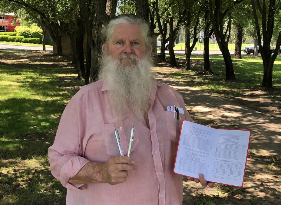 David Acheson with the new resources added to the Wiradjuri cultural package. Photo supplied.