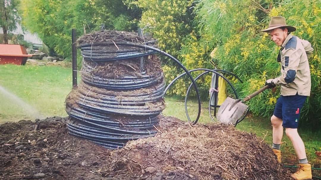 Establish the footprint of the compost pile. Picture: Hannah Moloney.