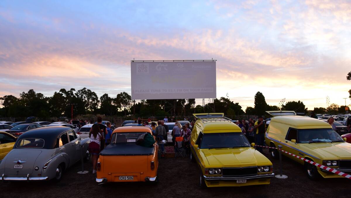 TIME WARP: Classic cars featured among hundreds as they filed into the Westview Drive-In in April 2017. File photo.