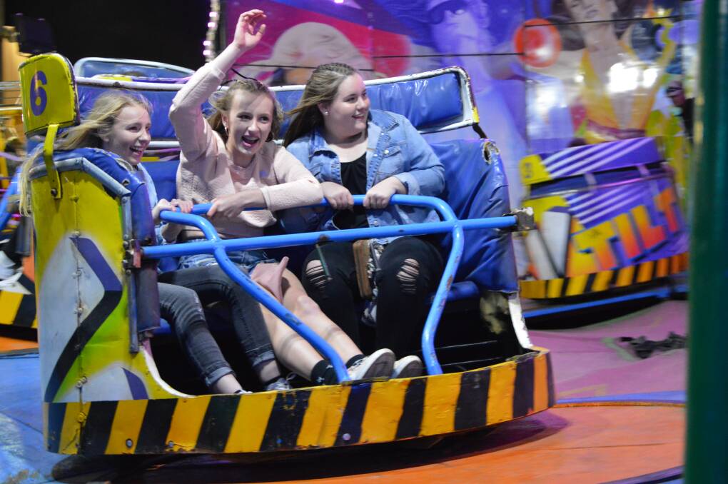 Fast paced action: The 'Tilt' ride is always one of the favourites at the Parkes Show. Photo: Christine Little.