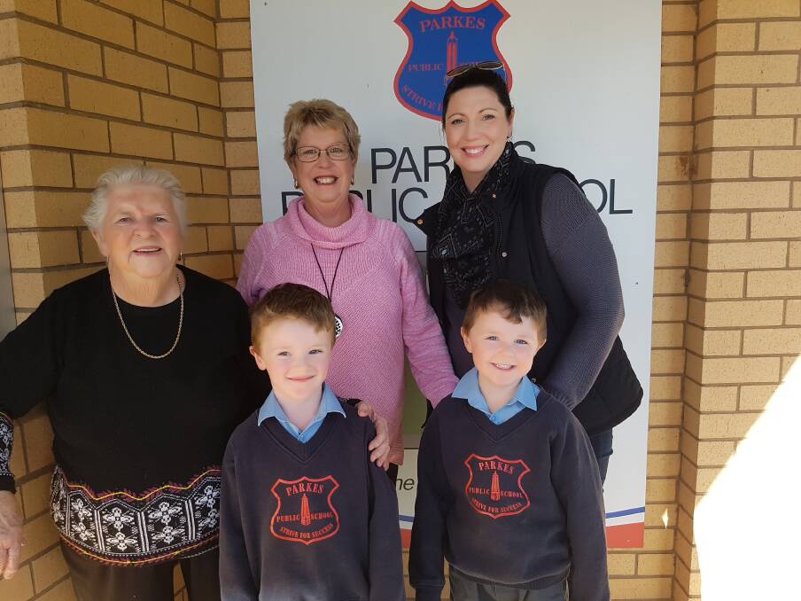 Tradition: Four generations of the O’Donoghue family have attended Parkes Public. (Doreen) Ann Smith, Janet O’Donoghue, Sarah Todd, and Jordan and Lewis Todd.

