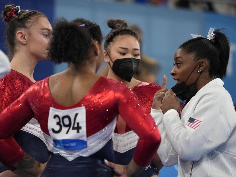 American gymnastics star Simone Biles (r) will not contest the all-around final at the Tokyo Games.
