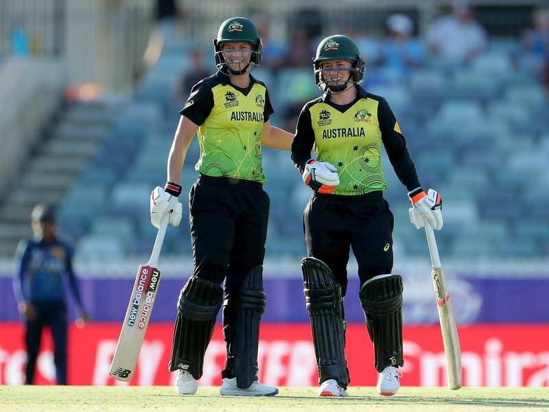 Meg Lanning (l) and Rachael Haynes guided Australia to T20 World Cup success against Sri Lanka.