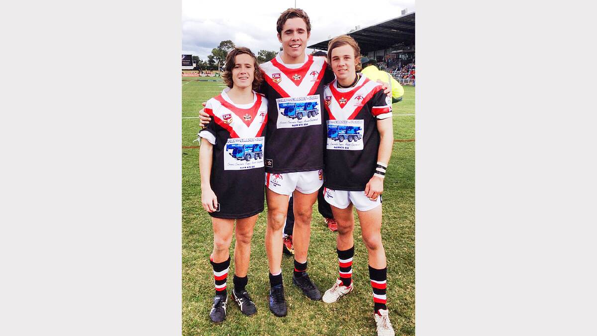 Parkes junior rugby league players Joe Dwyer, Billy Burns and Jesse Parker helped Group 11 win the Western Division title. sub