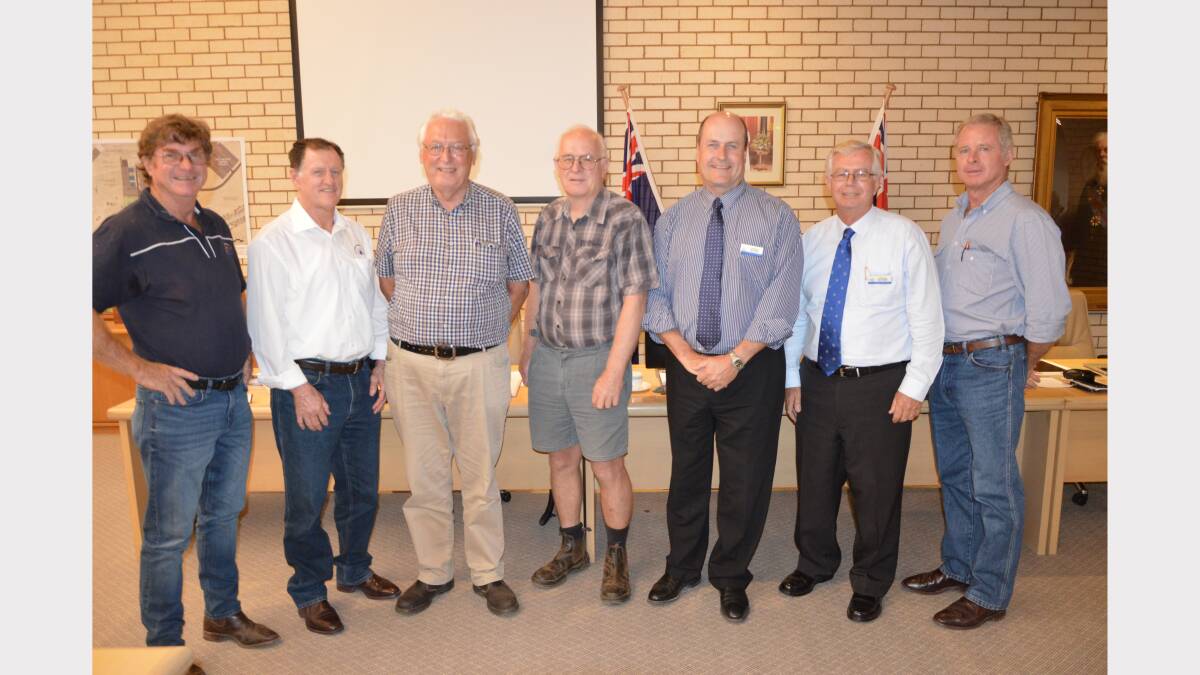 Neil Unger (Chair of Currajong Disability Services) is pictured (centre) with (left to right) Greg Duffy, Ray Neilsen both representing Currajong Disability Services, Geoff Clark (Ag Consultant Wagga), Cr Alan Ward, Cr Bob Haddin and Peter Barber (Currajong Disability Services).   Photo: Bill Jayet  
