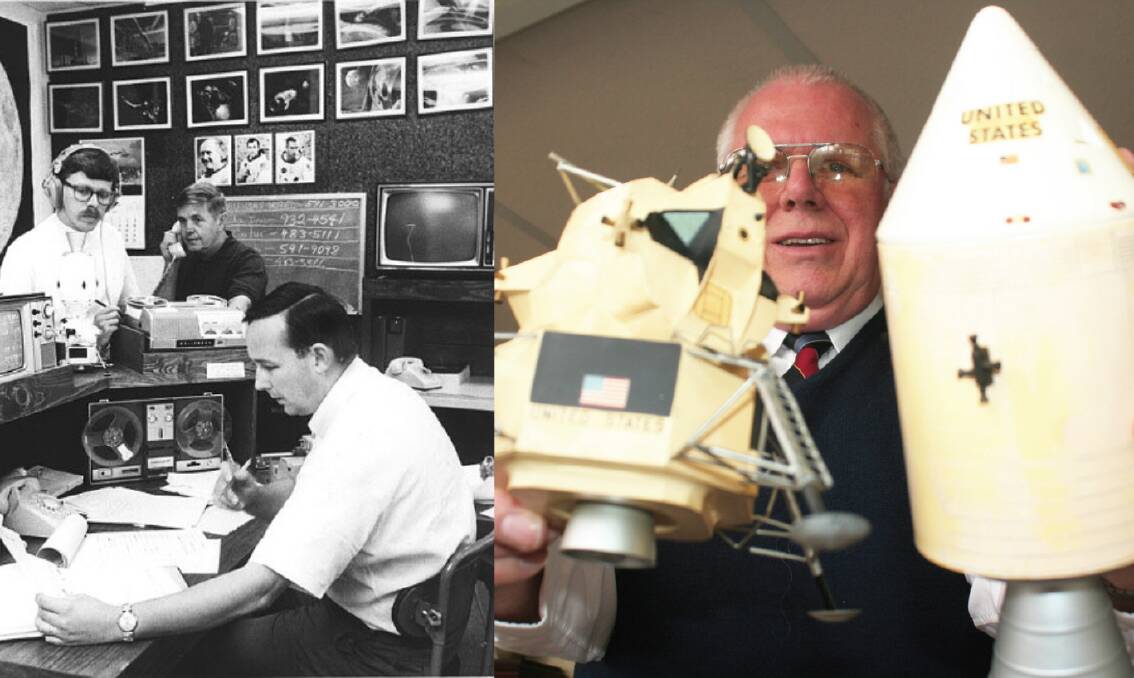 Ed DeLong from Mudgee in 2009 holding models of the lunar lander from NASA. Photo: Supplied