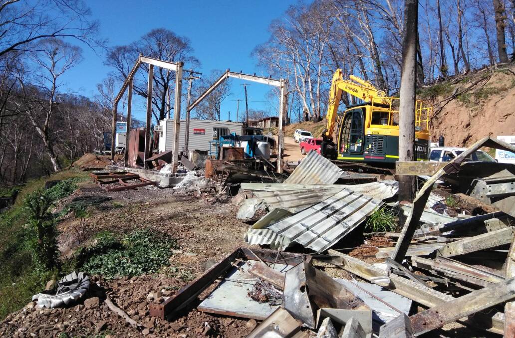 FRESH START: Works at the Jenolan Caves RFS shed site after it was destroyed during the summer bushfires. Photos: BARRY RICHARD