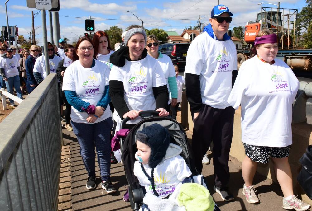 WALKING TOWARDS HOPE: More than 200 people in Dubbo took part in the Walk Towards Hope earlier this month to raise suicide awareness. Click photo to find out more. Photo: BELINDA SOOLE