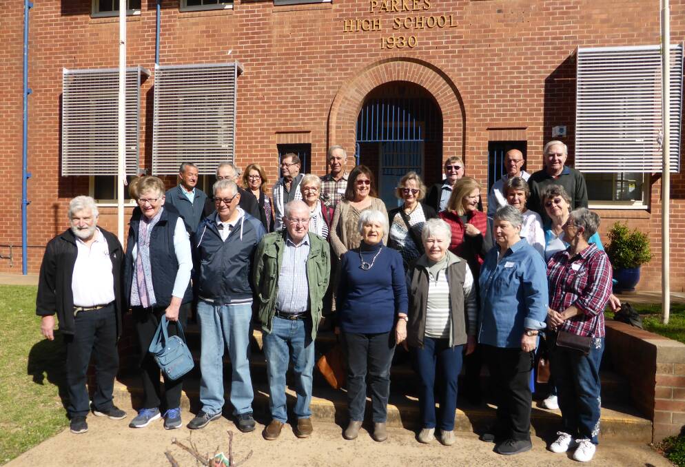 THOSE WERE THE DAYS: The reunion group enjoyed a tour of Parkes High School's grounds and classrooms in August - a school they began first form in 1957. Photo: Submitted