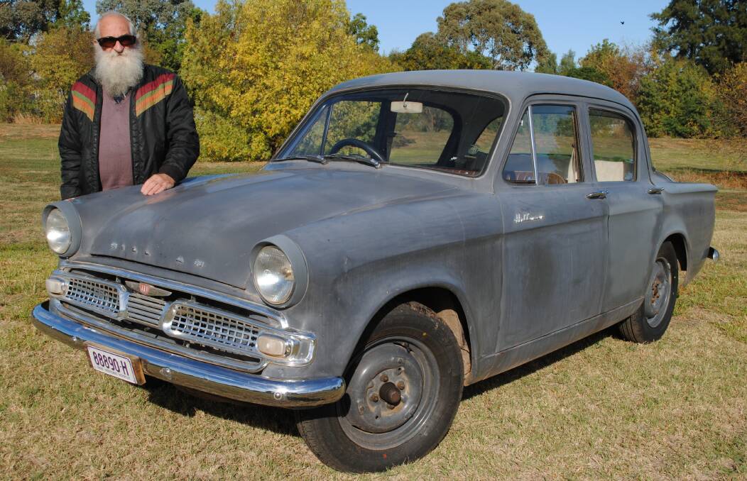 LOYAL FRIEND: Trevor Rowney admits that his original 1960 Hillman Minx Series 3 isn't the prettiest car to look at but it's been with him for over 30 years. Photo: Jeff McClurg