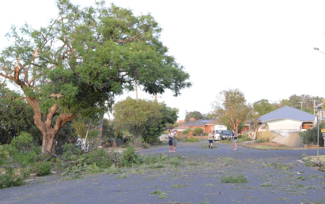 DESTRUCTIVE: This is the sight residents in Thurlstone Street woke up to on Wednesday morning after the first destructive storm the night before. Photo: Christine Little