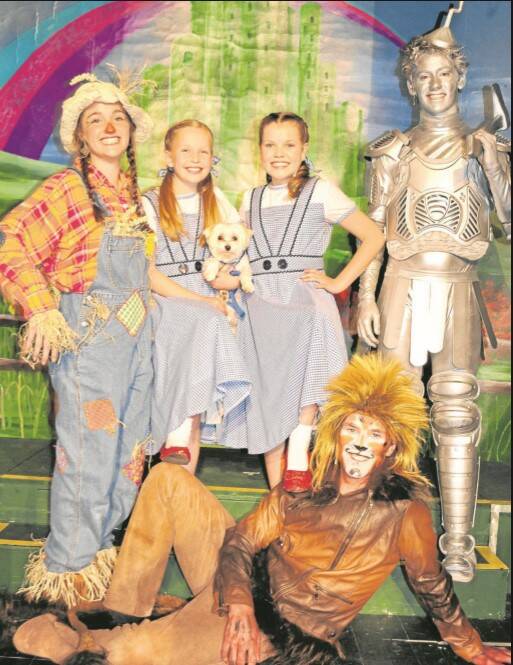 COLOURFUL CAST: Nikki Standen, Shannon Green, Maddison Cooper, Hayden Westcott and Sam Noakes (front) all received CAT Award nominations for the Wizard of Oz in 2011. Photo: Bill Jayet