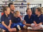 FAMILY BUSINESS: Allan and Susie Blatch with their daughters Wilhelmina (8), Adelaide (3) and Beatrice (6). Absent: Son Beresford (six months). The family business Blatch's has had a long-standing presence in Parkes' business community. Photo: SUPPLIED