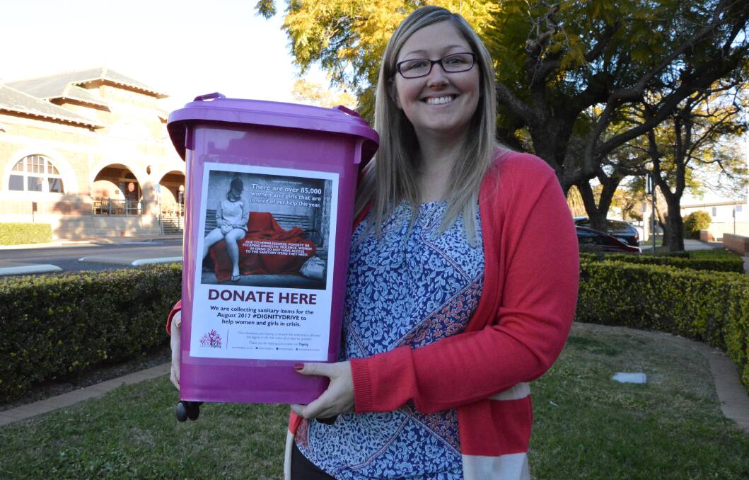 Parkes woman Haylee Pottage is calling on Parkes and Forbes residents to help her help homeless women by donating sanitary items at any of the nine collection points in the two towns.