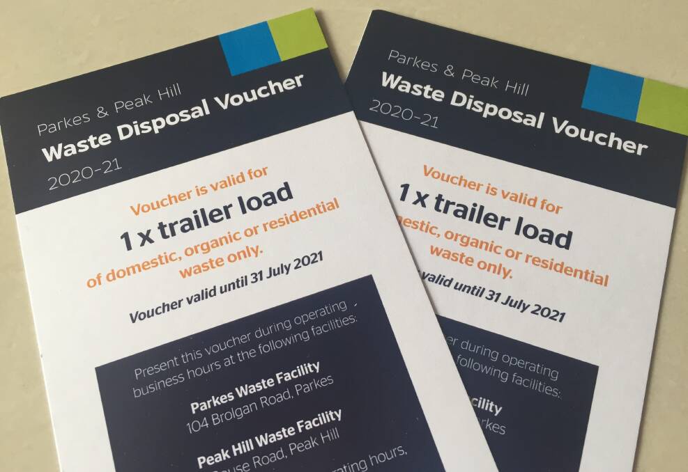 ON THE WAY: Parkes and Peak Hill residents have started to receive their two free waste disposal vouchers that can be used at either waste facility any time of the year.