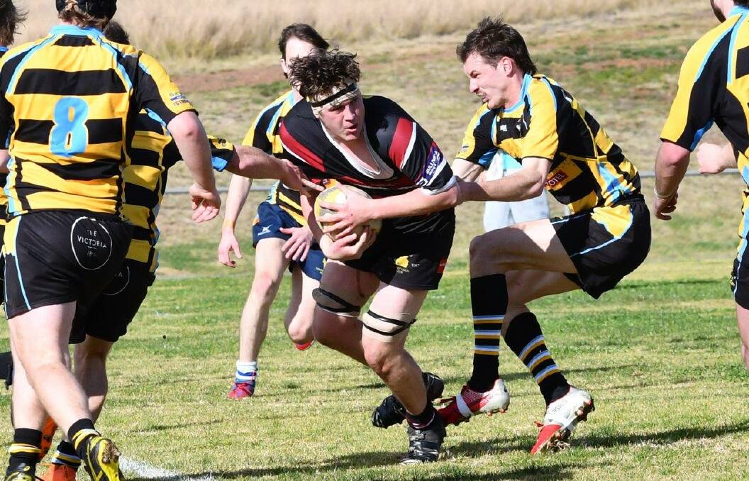 WE MEET AGAIN: Parkes Boars vice president Mackenzie Green and his first grade teammates aren't about to become complacent when they meet CSU again at home, after beating them 81-22 last weekend. Photo: ALLAN RYAN
