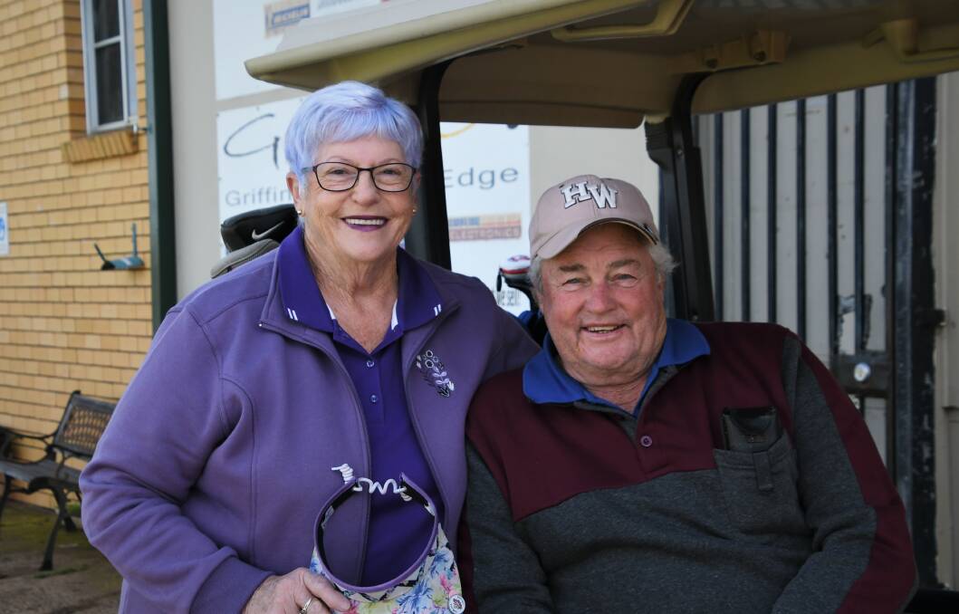 GREAT GOLFING WEATHER: Reg and Lyn Davison are regulars of the Parkes Golf Club and were all smiles in their buggy, ready for a round of golf recently. Photo: Jenny Kingham