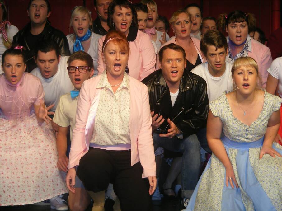 POPULAR: The cast of Grease on stage at Parkes M&D in 2010. Photo: Submitted