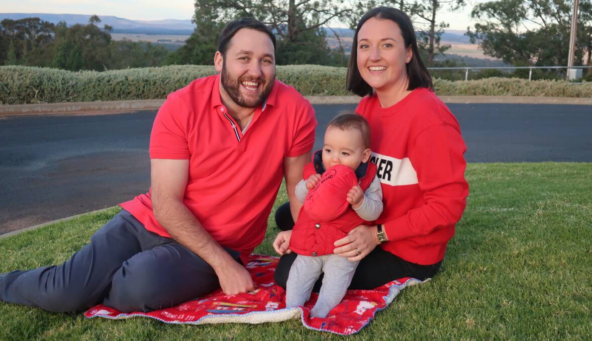 AMBASSADORS: Pat and Natalie Williams from Parkes, with their son Harvey, were this year's Wear Red Day ambassadors for Ronald McDonald House Orange. Photo: Submitted