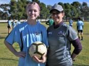 NSW SELECTION: Makayla Sloane, 15 - with her coach Angela Bottaro-Porter - will be among 14 NSW females to play in the inaugural NAIDOC Cup. Photo: JENNY KINGHAM