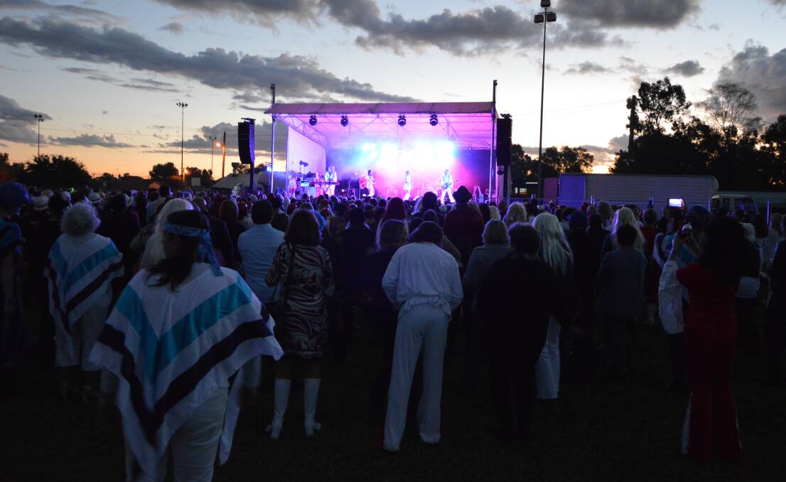 Thousands of ABBA fans gathered at Berryman Oval for headline act Bjorn Again in 2017.