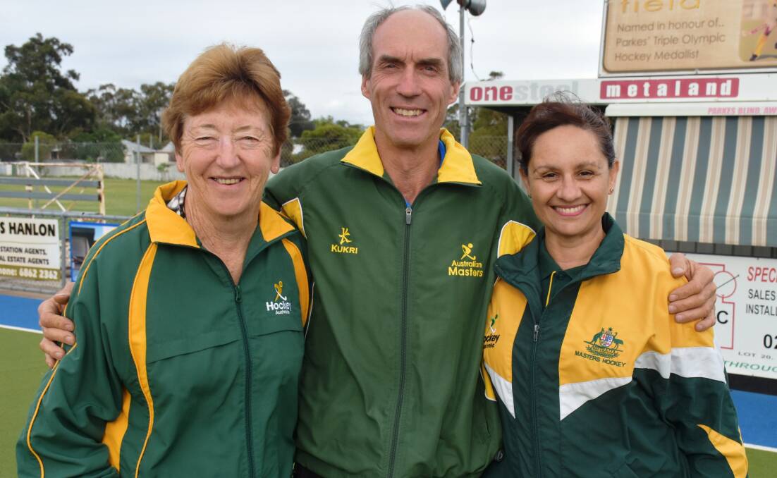 BOUND FOR SPAIN: Maureen Massey has been selected on the Australian Women’s Over 60s team as a goalkeeper, Graeme Tanswell the Australian Men's Over 50s and Parkes physiotherapist Sharon Dixon the Australian Men’s Over 40s team.