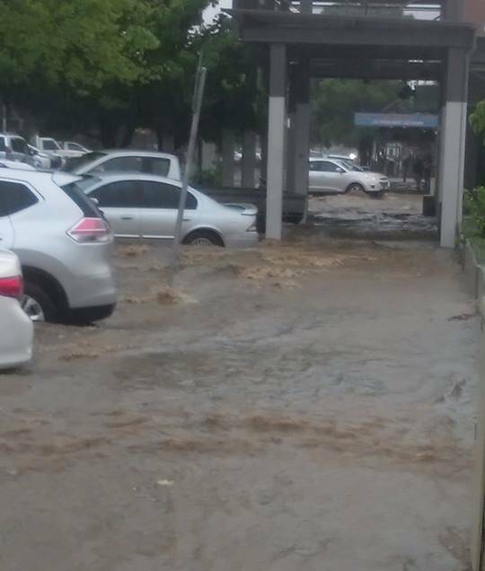 MAIN STREET: Flash flooding occurred in Clarinda Street on December 2 in 2017 after 55.2mm fell before 9am and a further 43mm during the day and overnight. Photo: Korine Coleman