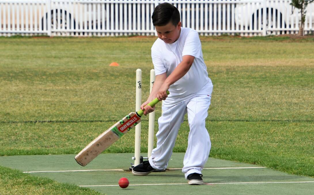 10 YEARS: Under 10s batsman Quentin Spice in action for the Parkes Colts during a game at Keast Oval. Photo: Jenny Kingham