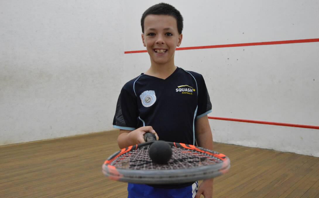 DEBUT: Ten-year-old Henry Kross from Parkes will be making his opens debut at the Forbes Squash Open this weekend. Photo: Christine Little
