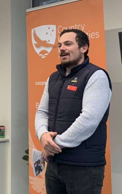STARTING POINT: CUC Parkes manager Jacob Cass opened up about his struggles with his well being at the Men's Health Week morning tea. Photo: SUPPLIED