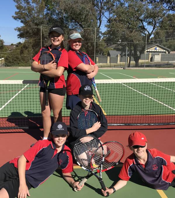 Knockout Next: Ellen Dolbel, Lily McCormick, middle-Xander MacGregor. Front- Nicholas Gascoigne, Ethan Hunt. Parkes Public School has made the final in NSW competing in the Victor Kelly Cup Knockout.
