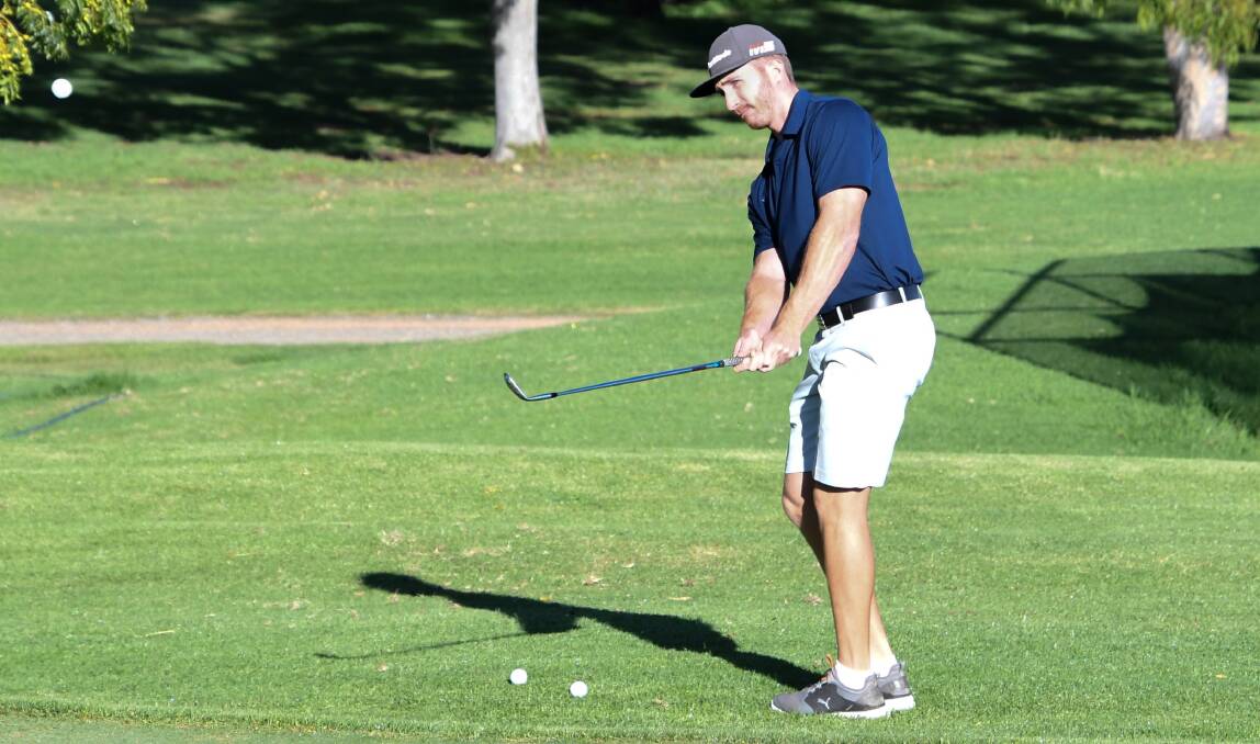 CLOSE CONTEST: Saturday's 18 hole stableford saw a number of Parkes golfers returning to form, including Aaron Wilkie who fired a 76. Photo: Jenny Kingham