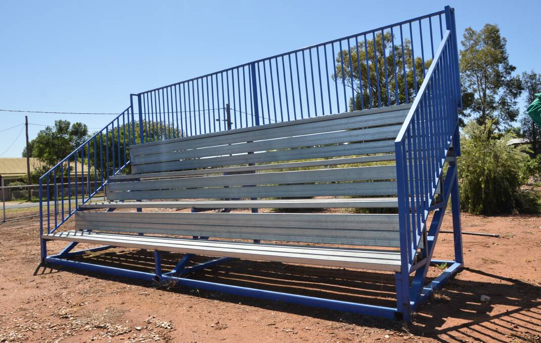 COMMITTED: The fine work of former Trundle Central School student Zac Longhurst, who made this large grandstand entirely on his own over 12 months. Photo: Christine Little