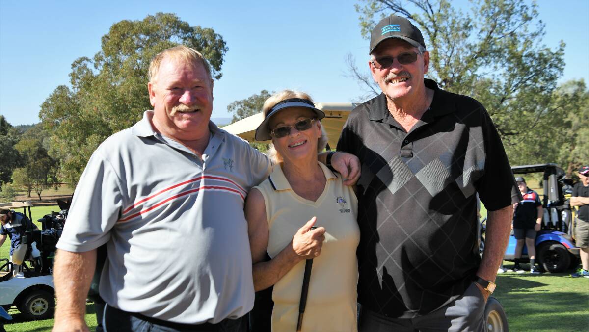 GOLF DAY: Dale Strait with Patsy and Gordon Christie during Parkes Rotary Club's popular annual golf day earlier this month. Photo: Jenny Kingham