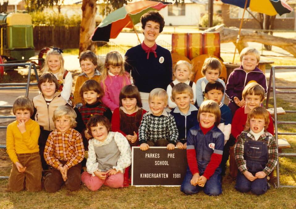 1981: Lindy Farrant with her students in 1981 when the centre was the Parkes Preschool Kindergarten. Photo: PECC