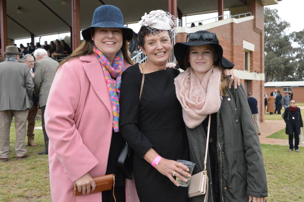 COMING SOON: Doll Wright, Pam Burke and Phoebe Wright from Trundle were snapped attending the 2019 Parkes Picnic Races.